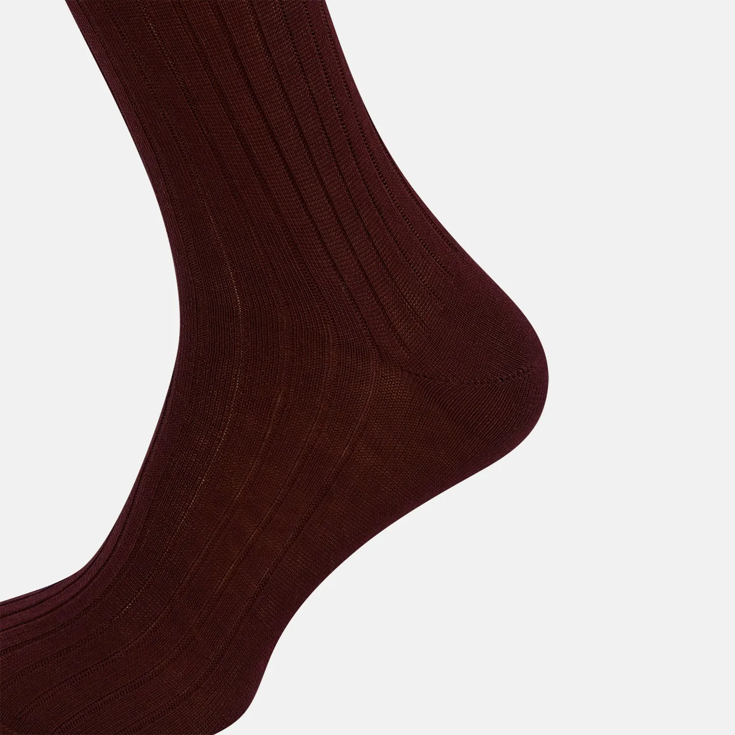 Burgundy Thick Knit Mid-Length Socks
