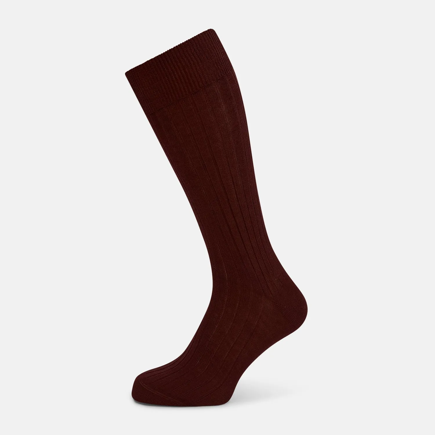 Burgundy Thick Knit Mid-Length Socks