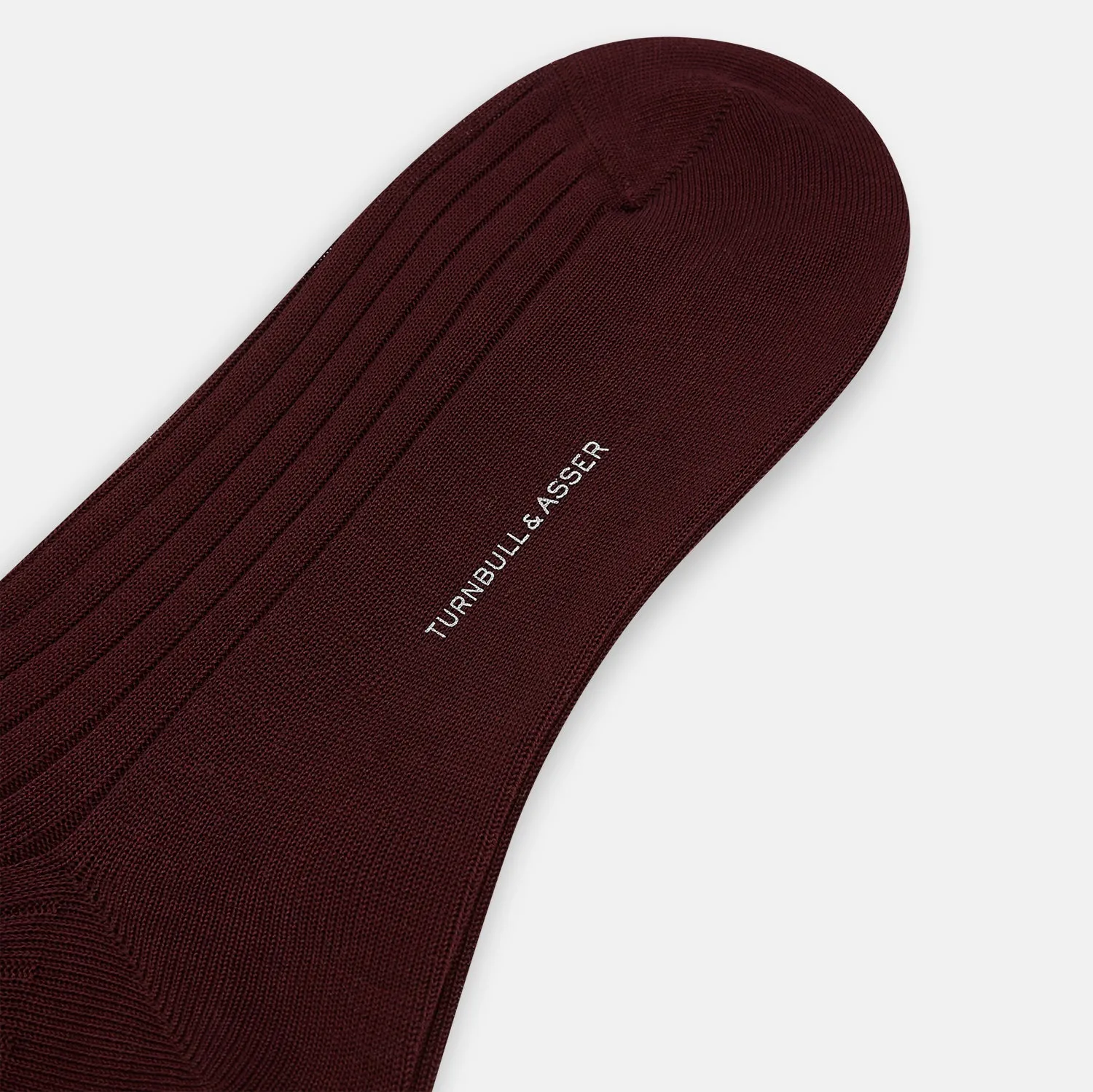 Burgundy Thick Knit Mid-Length Socks