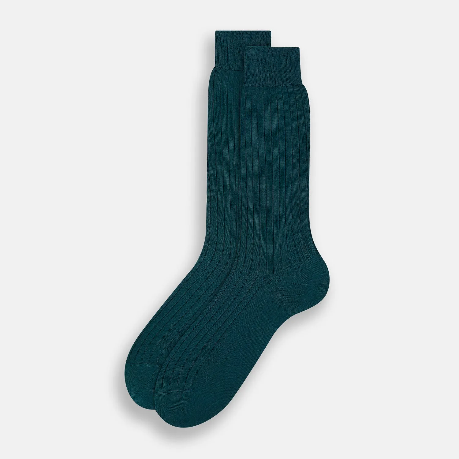Forest Green Thick Knit Mid-Length Socks