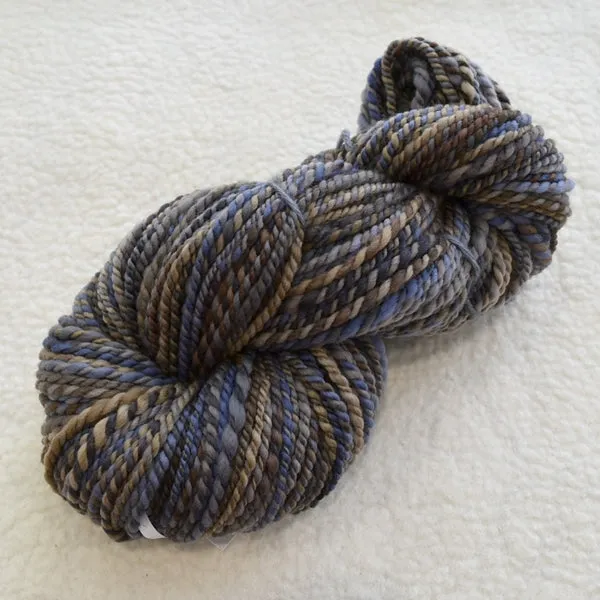 Handspun Tasmanian Merino Wool Chunky Yarn in Chocolate Steel 13281