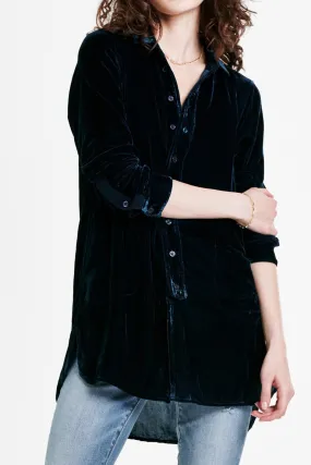 HAZEL BUTTON FRONT TUNIC SHIRT DEEP DIVE VELVET