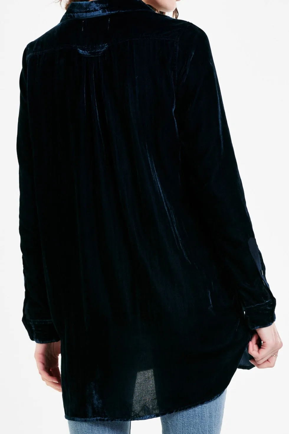 HAZEL BUTTON FRONT TUNIC SHIRT DEEP DIVE VELVET