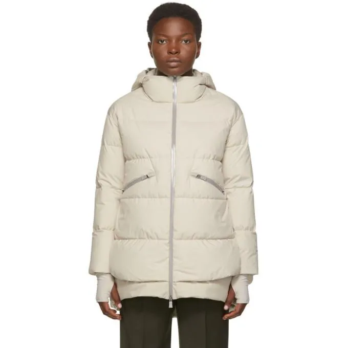 Herno Off-White Down Gore-TexÃ‚Â® Hooded Windstopper Coat