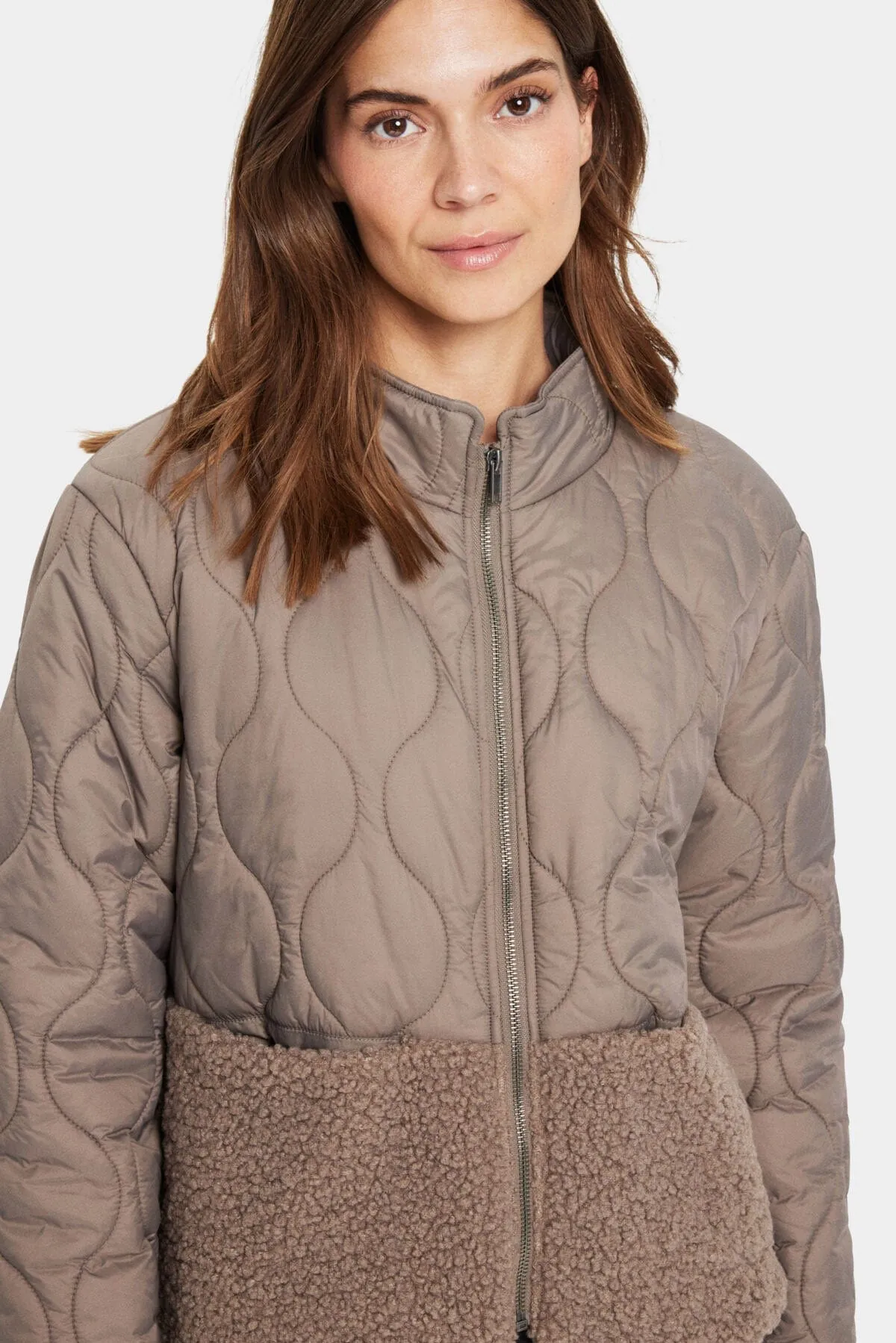 Isodora Quilted Teddy Jacket - Cinder