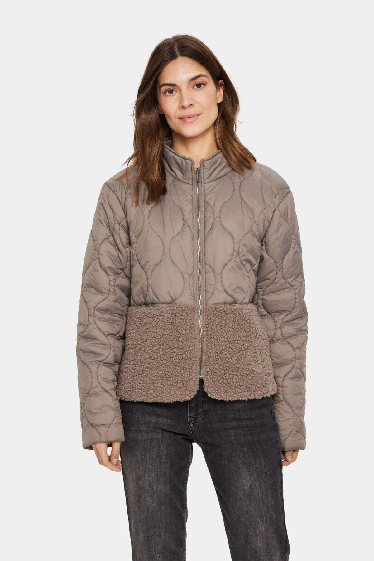 Isodora Quilted Teddy Jacket - Cinder