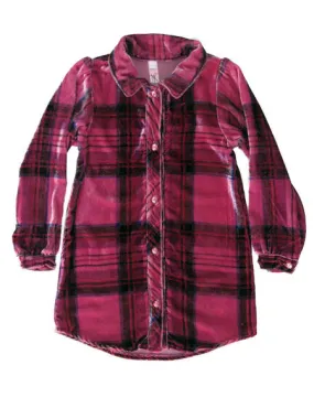 Love U Lots Girls Plaid Velvet Velour Tunic Size 6X