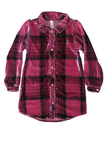 Love U Lots Girls Plaid Velvet Velour Tunic Size 6X