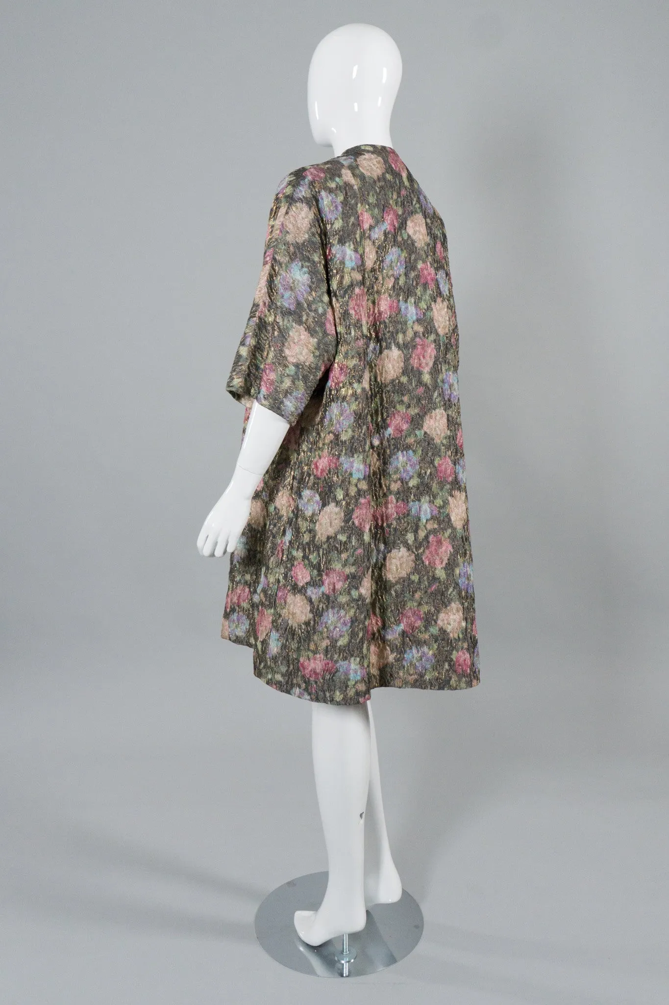 Metallic Brocade Floral Coat