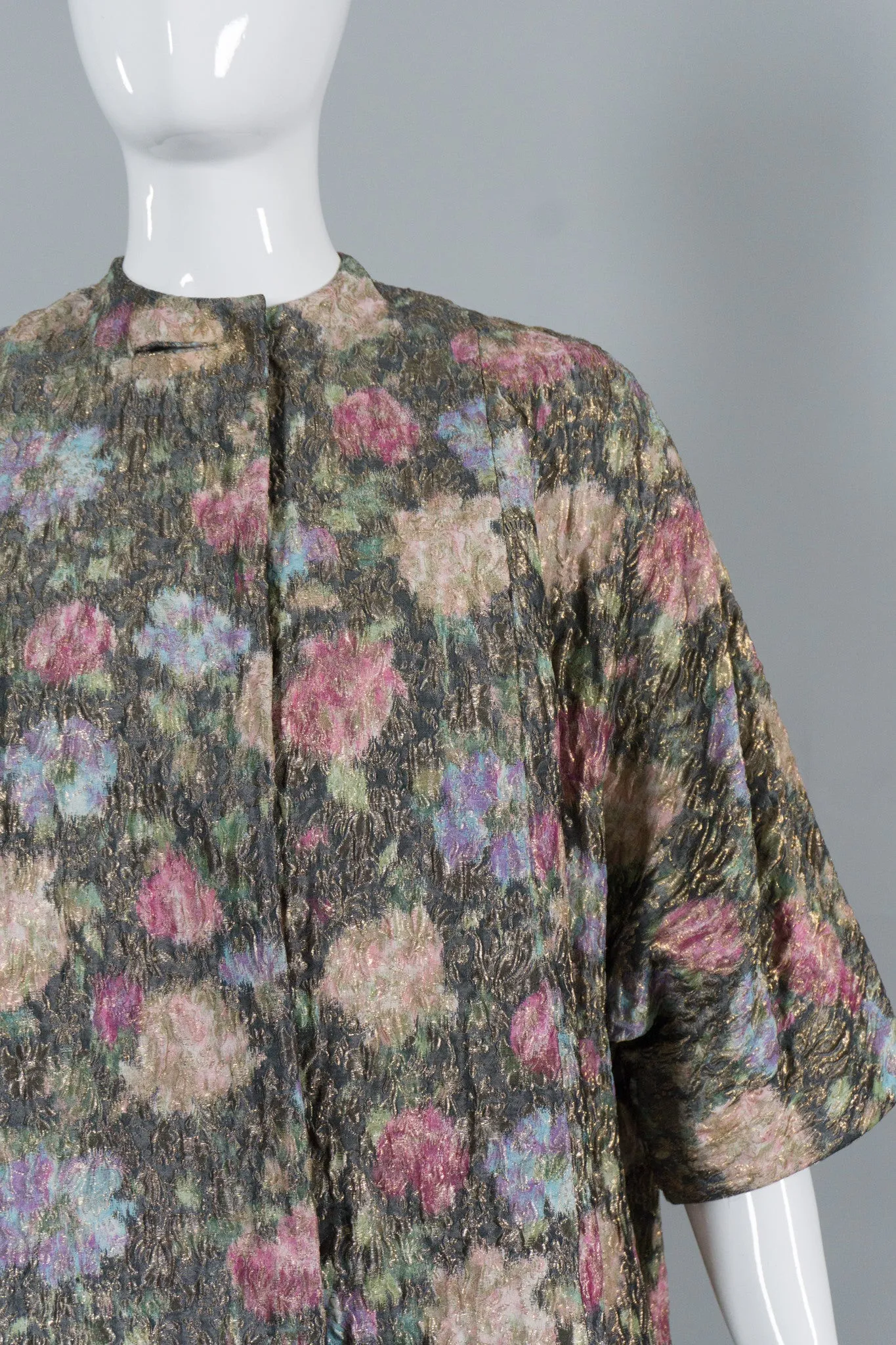 Metallic Brocade Floral Coat