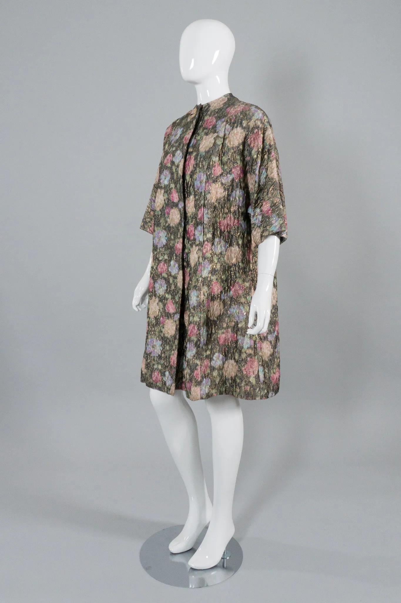 Metallic Brocade Floral Coat