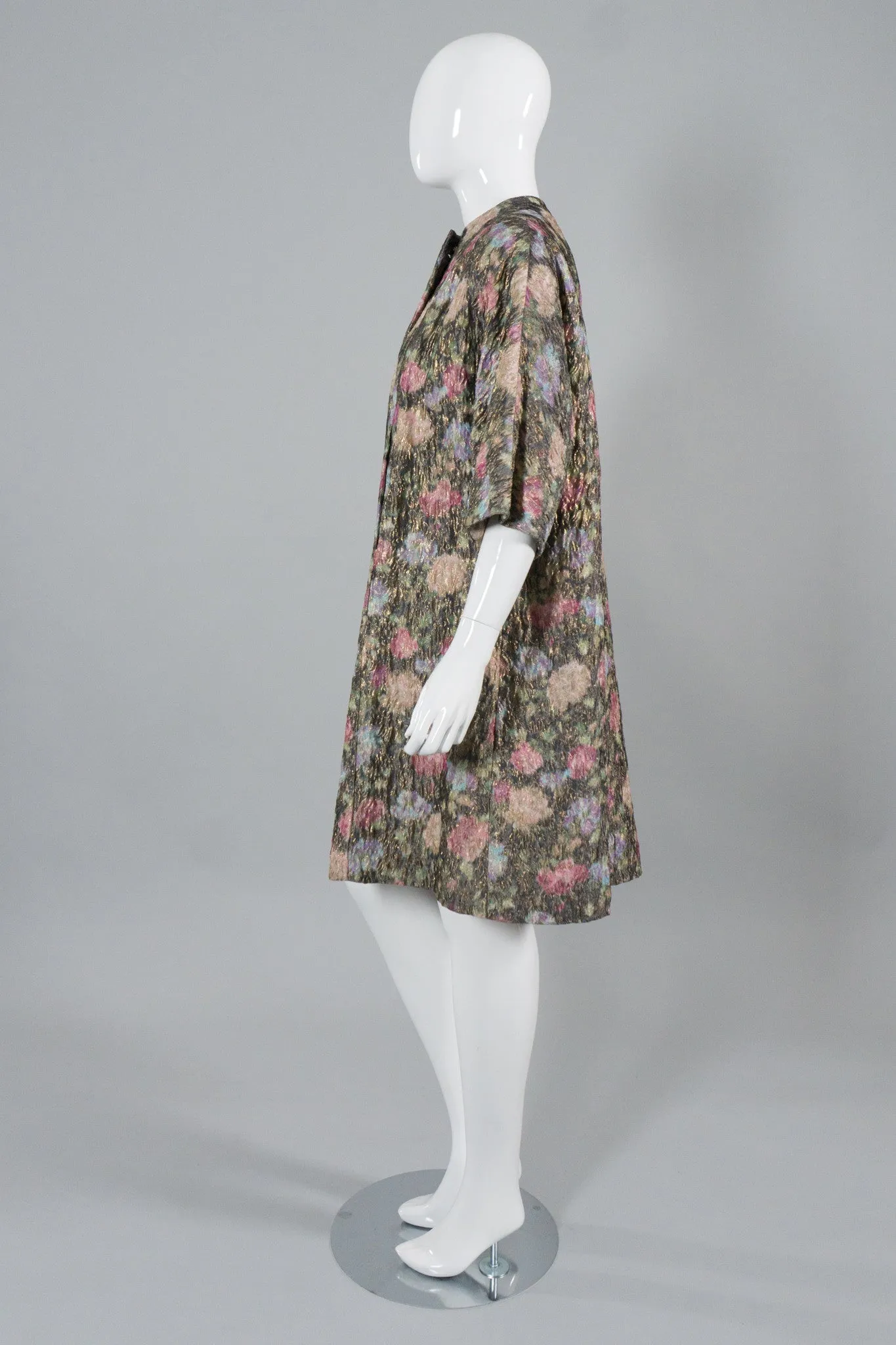 Metallic Brocade Floral Coat