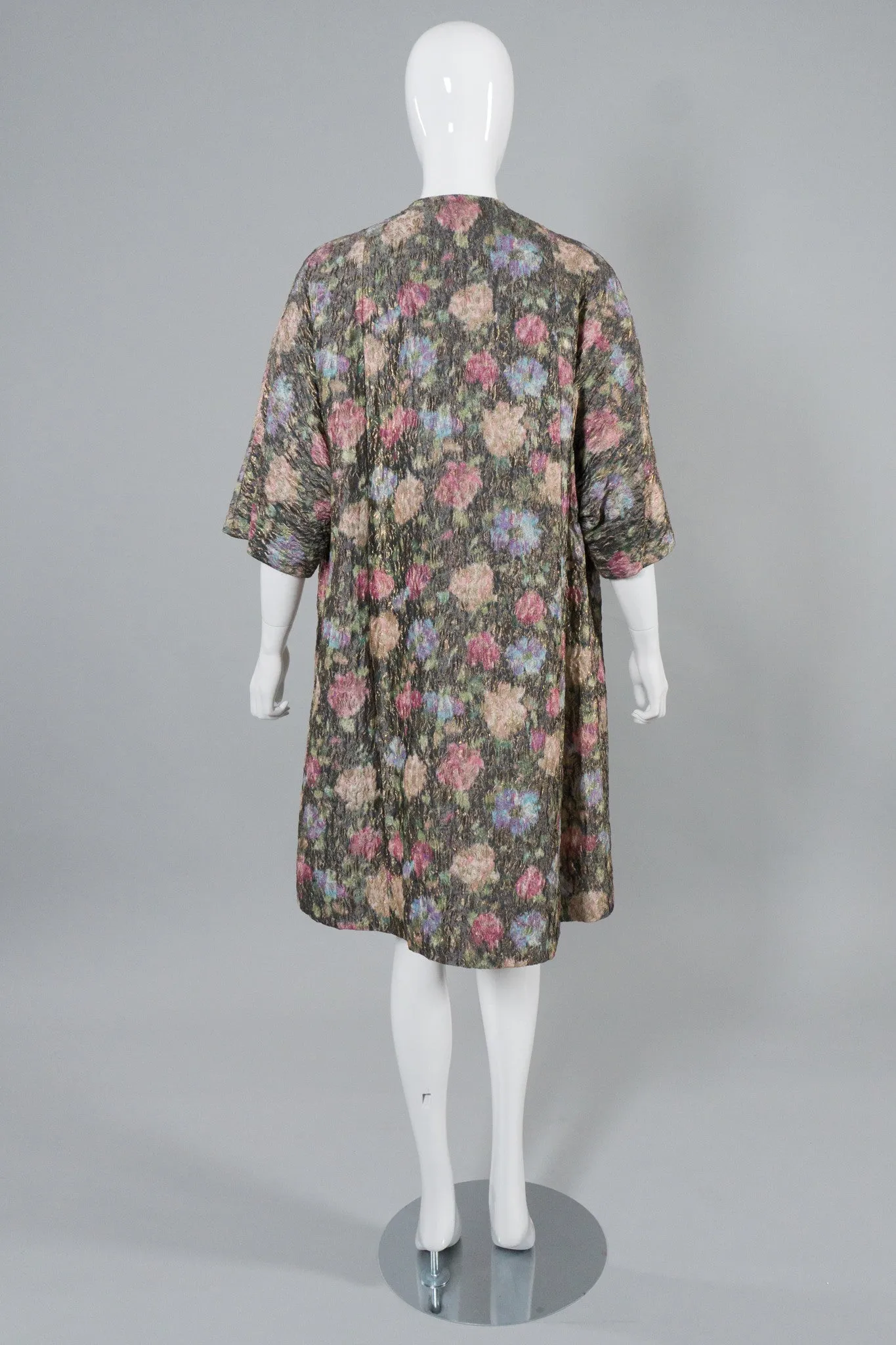 Metallic Brocade Floral Coat