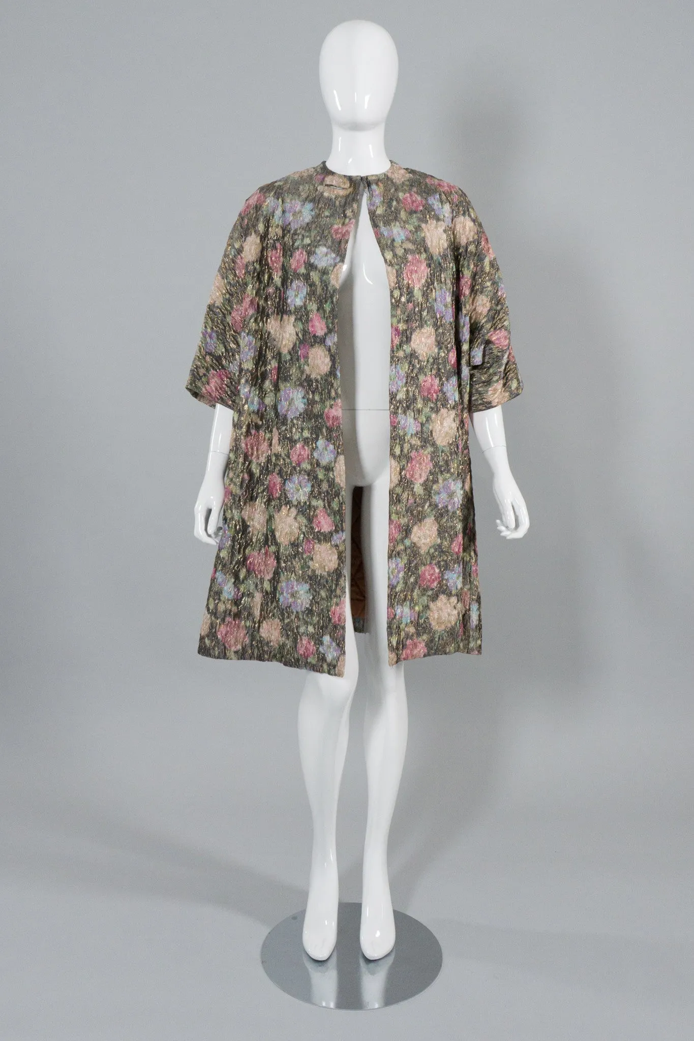 Metallic Brocade Floral Coat