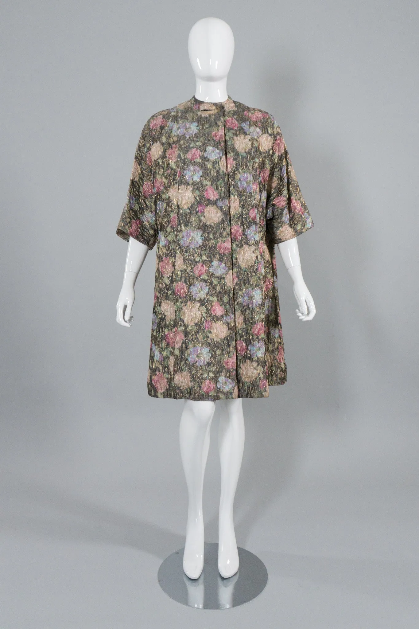 Metallic Brocade Floral Coat