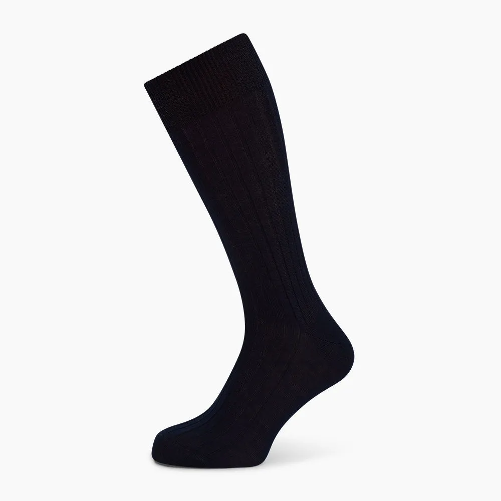 Navy Thick Knit Mid-Length Socks