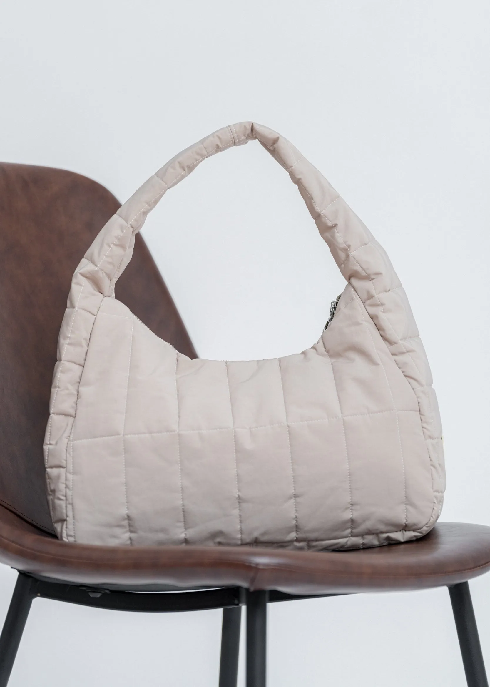 Pillow Upcycled Shoulder Bag - Ashy Beige