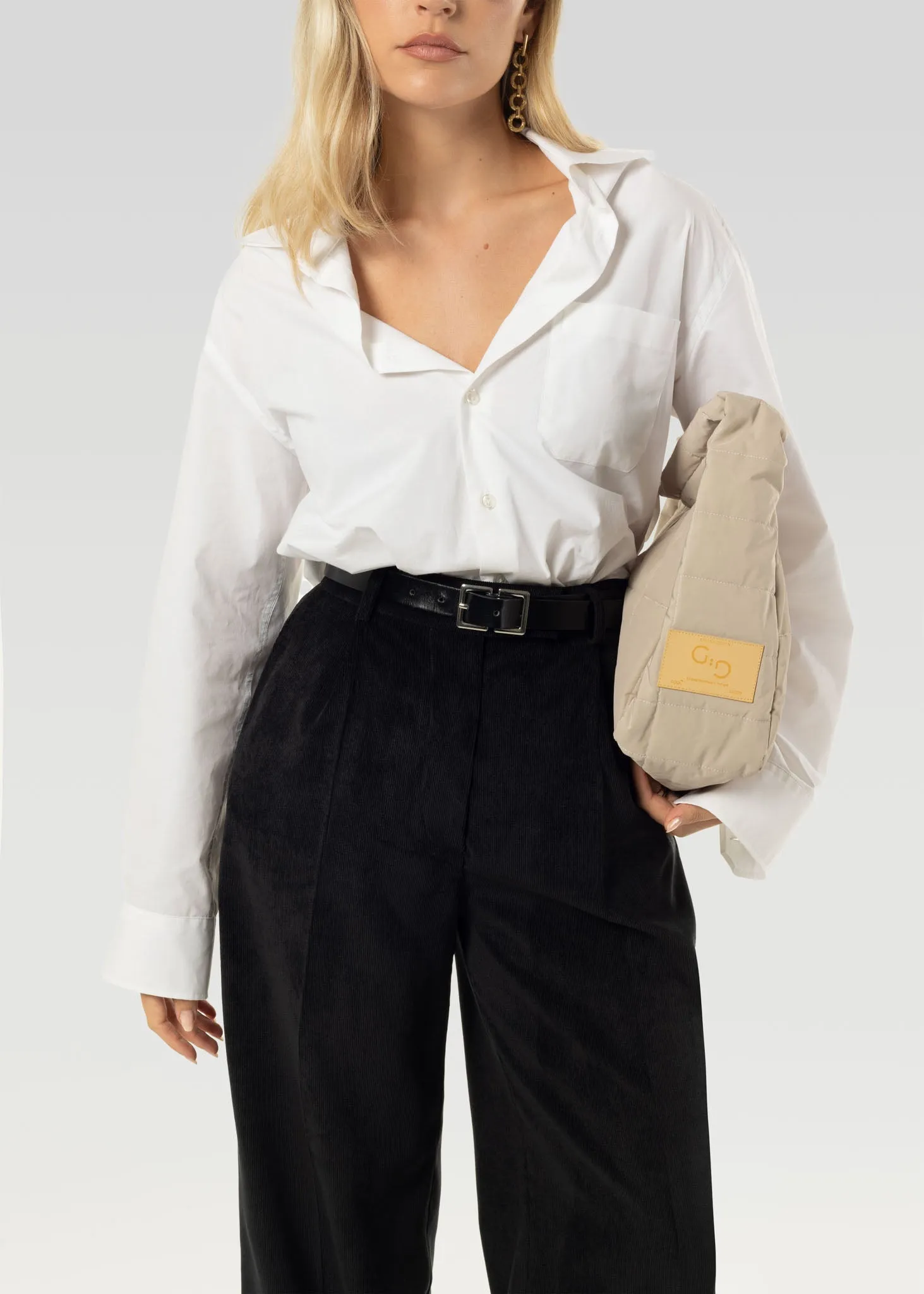 Pillow Upcycled Shoulder Bag - Ashy Beige
