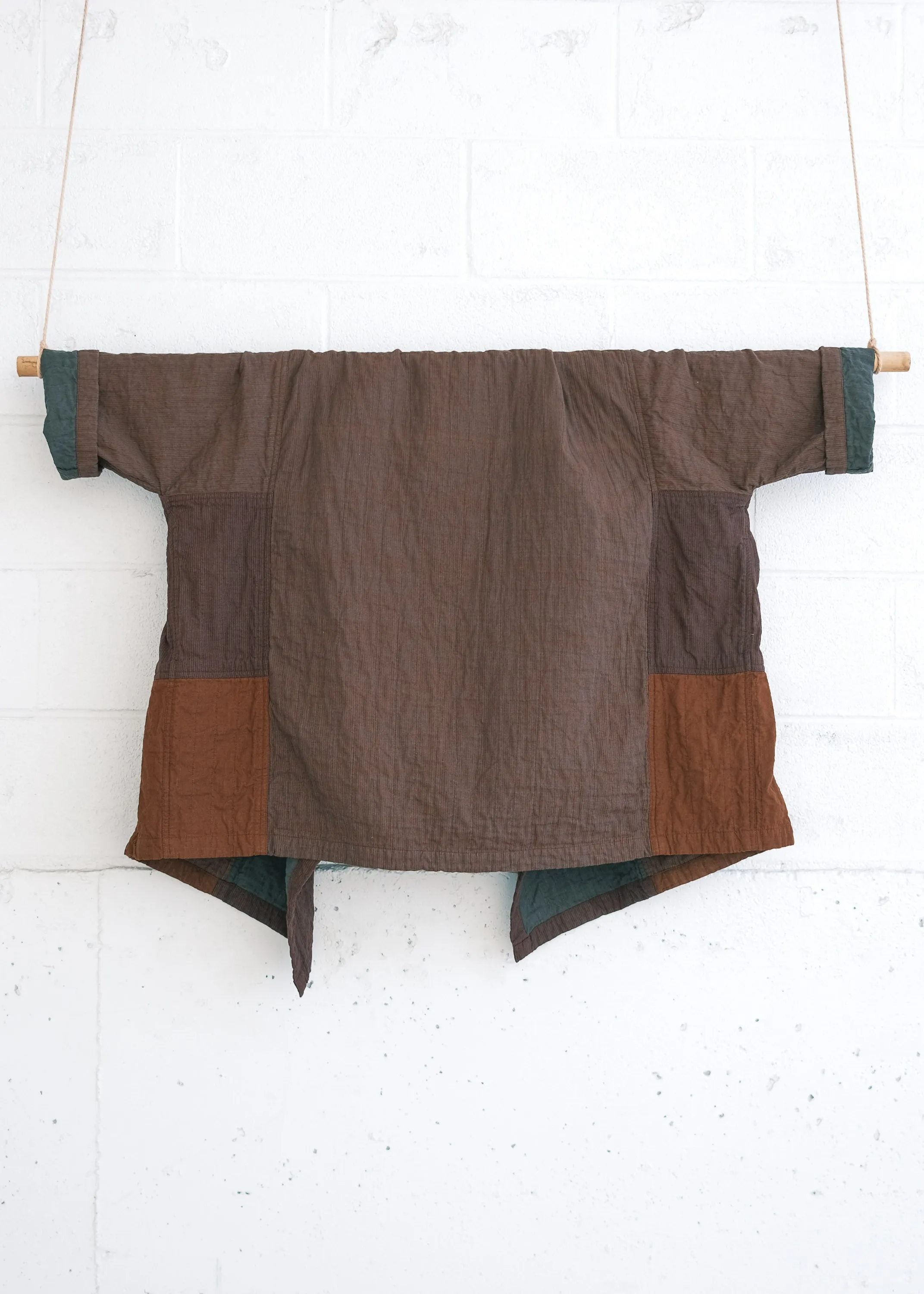 Quilted Botanical Coat - Handwoven Cotton - Autumn
