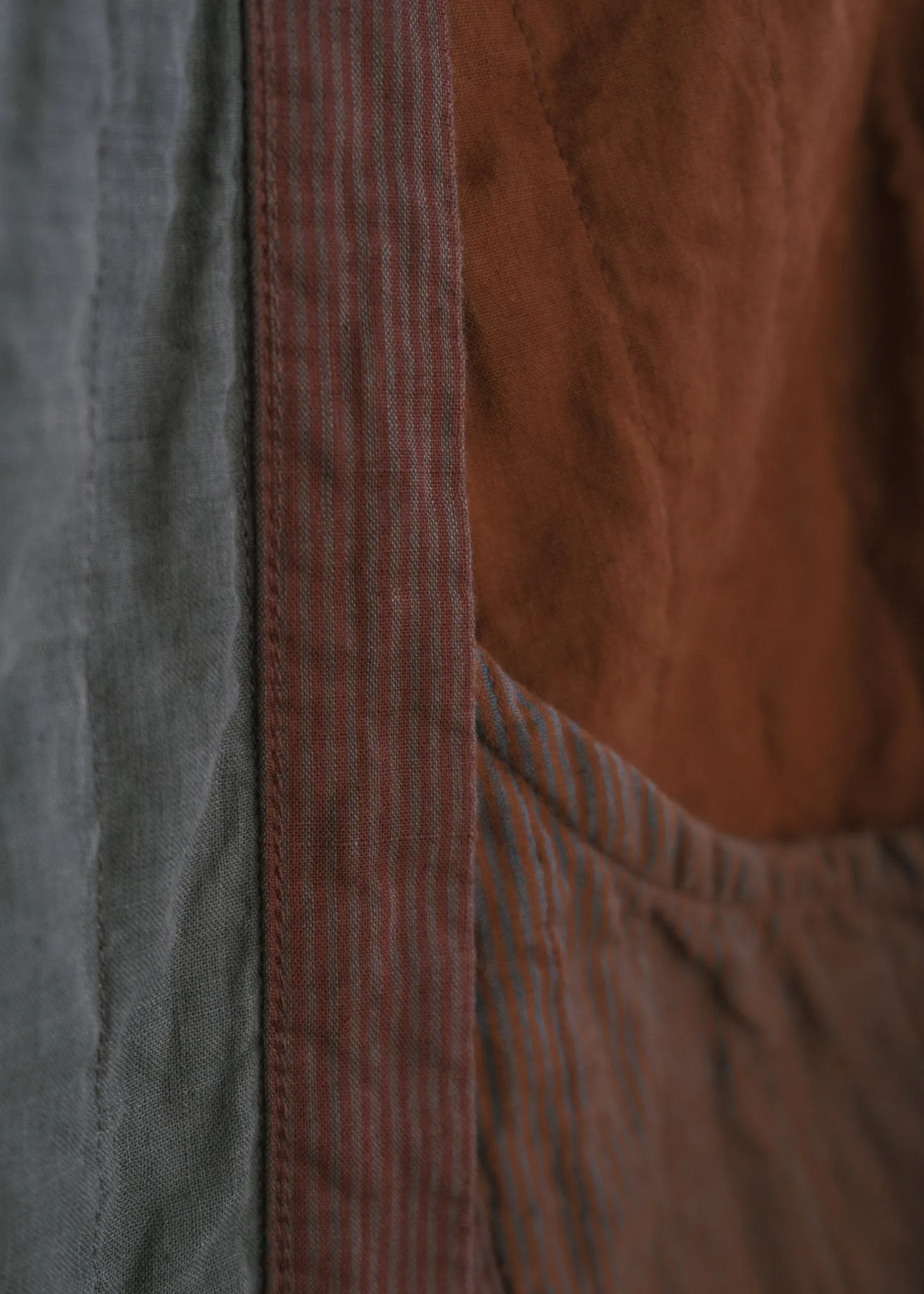 Quilted Botanical Coat - Handwoven Cotton - Autumn