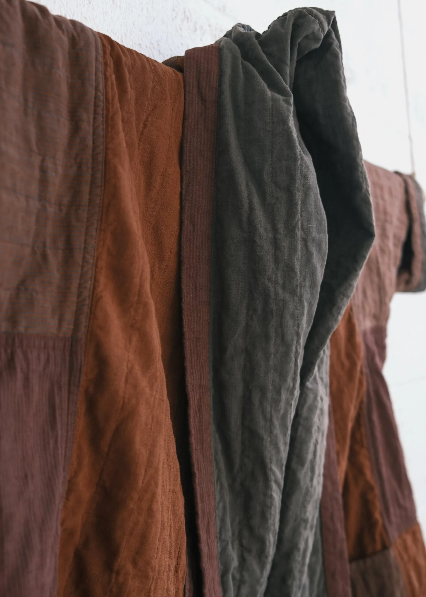 Quilted Botanical Coat - Handwoven Cotton - Autumn