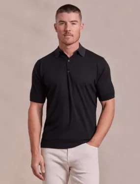 Rye 51 The Holden Knit Polo Top in Black