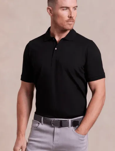 Rye 51 The Holden Knit Polo Top in Black