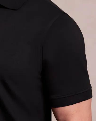 Rye 51 The Holden Knit Polo Top in Black