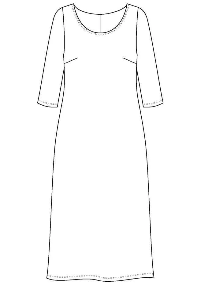 Vikki Vi Classic Black 3/4 Sleeve A-Line Dress