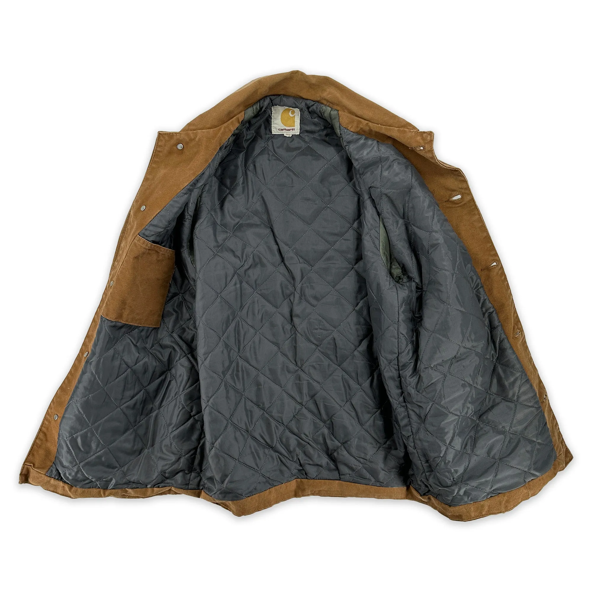 Vintage 1960s Carhartt 6QC Quilted Nylon Lined Coat - Brown Duck - Size 36